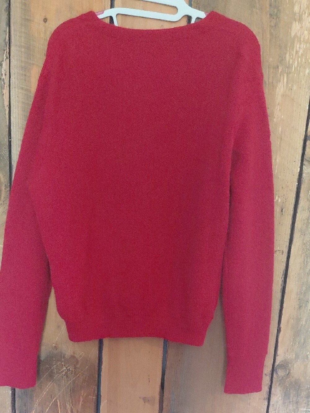 Peruvian Connection Red V-Neck Button Cardigan - Picture 4 of 4